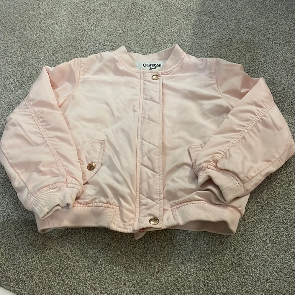 Girl’s OshKosh Size 10/12 Pink Zip Up Jacket